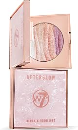 W7 Afterglow Blusher & Highlight Compact Pink & Gold Glow view 5