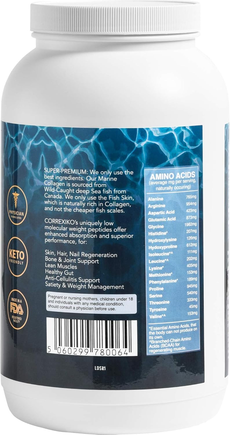 CORREXIKO Marine Collagen Powder Supplement Unflavoured, 1kg, 100 Servings - Image 4