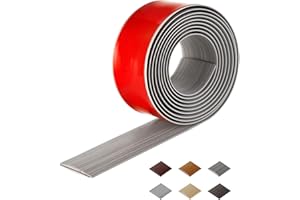 Bnell Floor Transition Strip Self-Adhesive Vinyl Laminate 2" Flat Divider Strip for Joining Floor Gaps and Doorway Transitions (6.56Ft, 5cm, Ash Wood Grain)