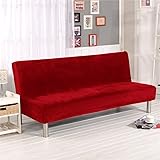 19V78 Red Plush Sofa Cover,Sofa Bed Cover Futon