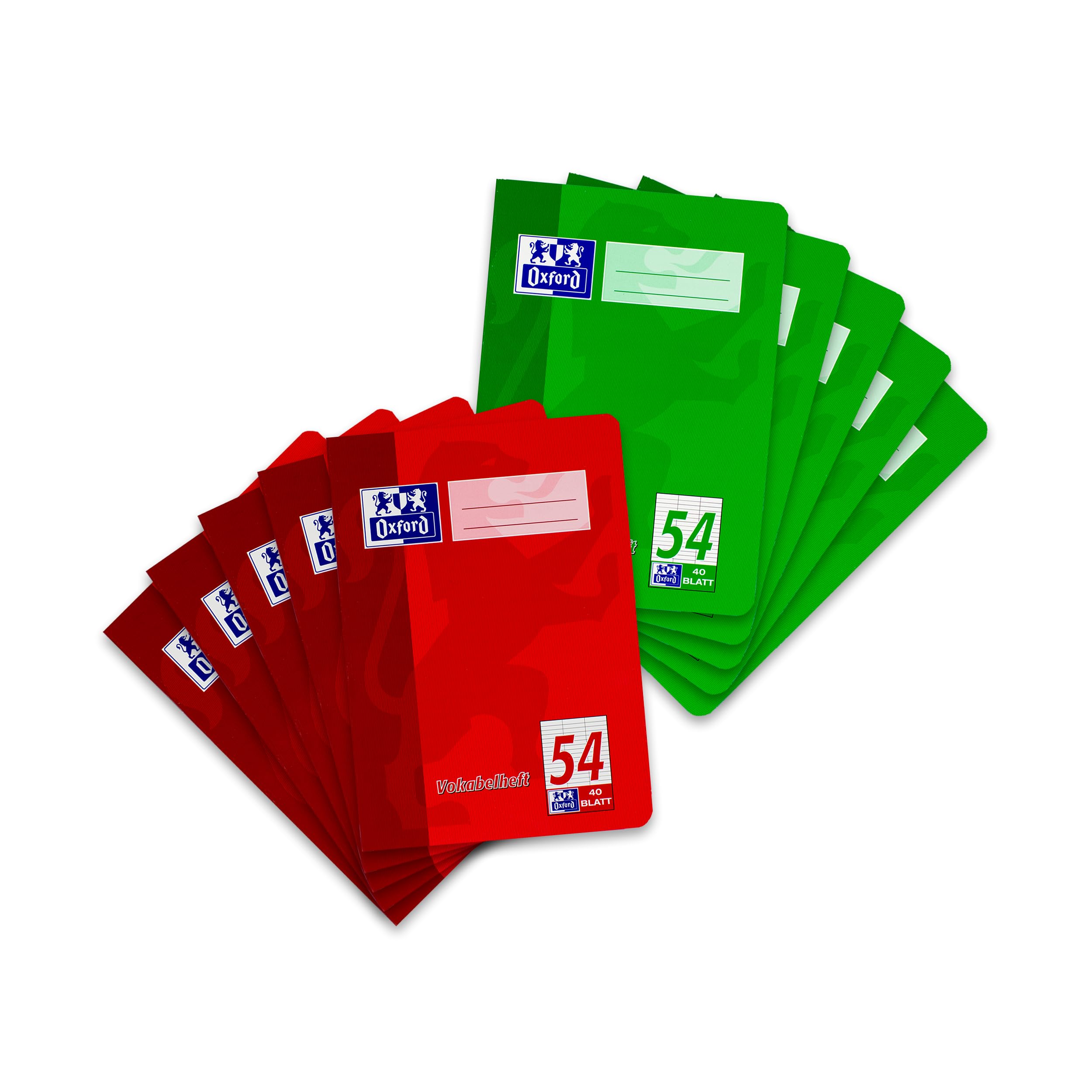 Oxford Vocabulary, Learning, Educational, School Books Vocabulary Trainer College Vocabulary Pad/90 g/m² Optic Paper Ruling 54-3 Columns A5, 40 Blatt Sortiert mit 2 Farben (Rot und grün) — image 1