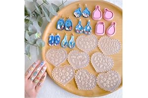 Keoker Sea Life Polymer Clay Mini Molds for Jewelry Marine and 4 Shapes Glass Bottle Polymer Clay Cutters for Earrings, Ocean Theme Sea Creatures