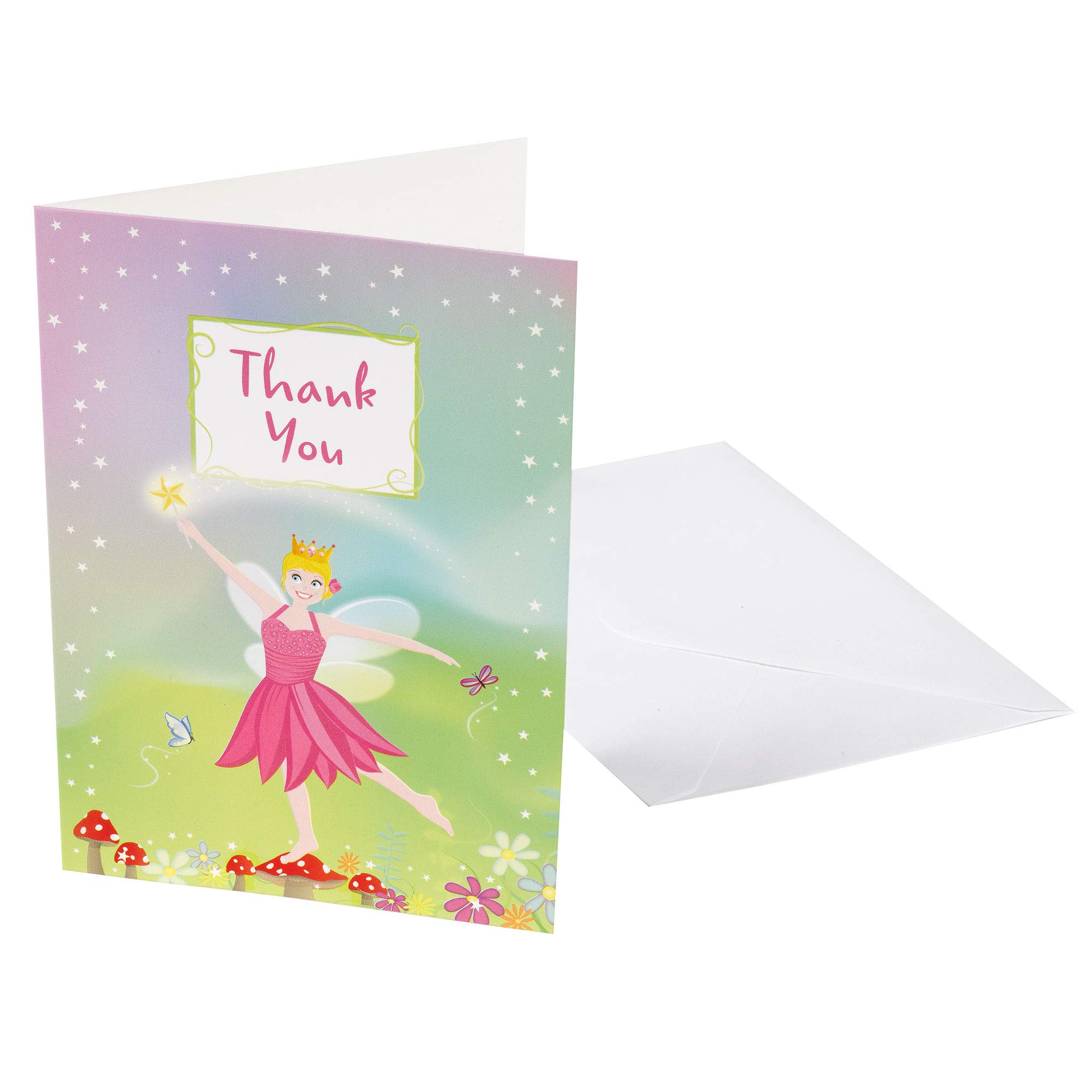 Neviti Fairy Princess Thank You Cards-10, A5