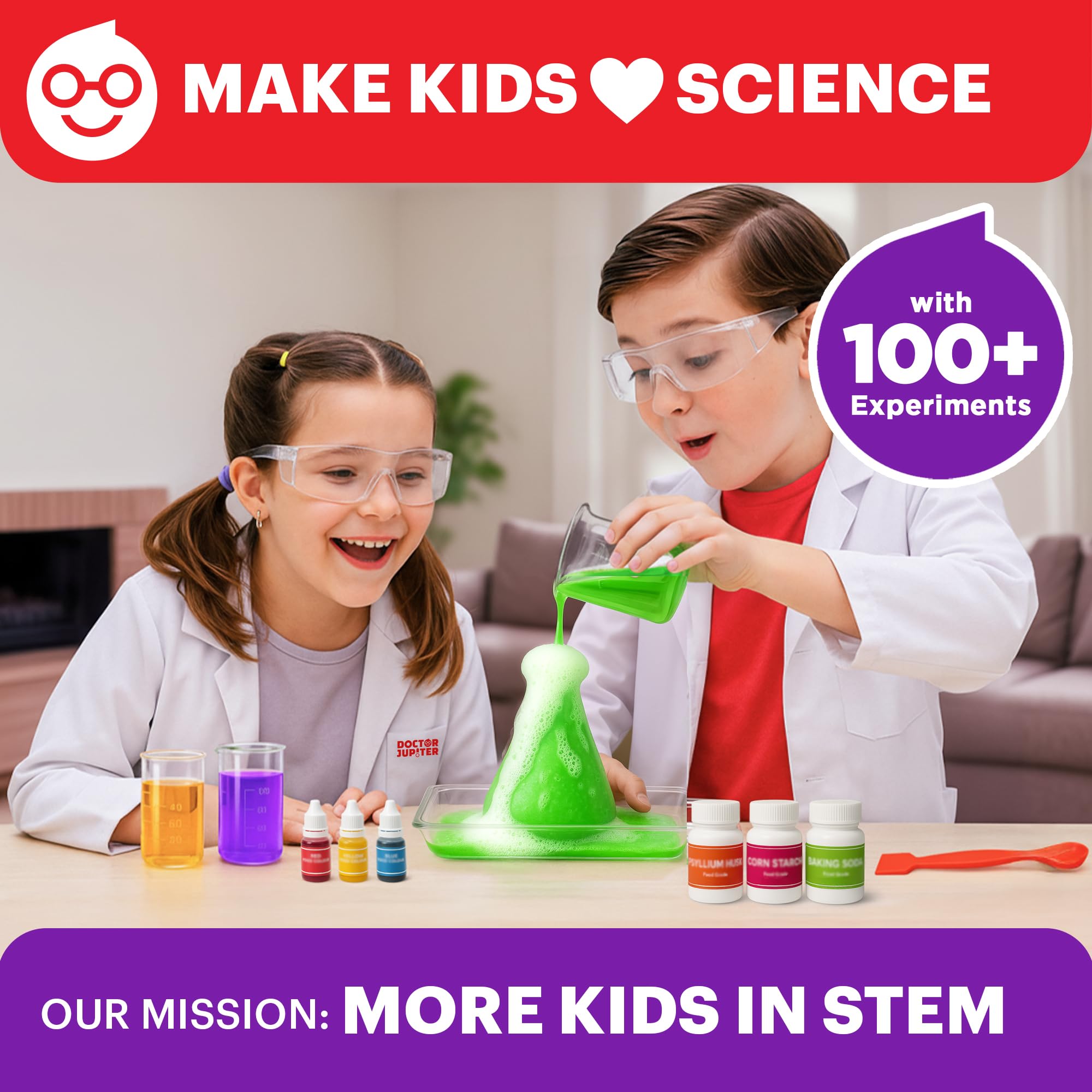 Doctor Jupiter My First Science Kit for Kids Ages 4-5-6-7-8 | Christmas, Birthday Gift Ideas for 4+ Year Old Boys & Girls | Toy Stem Kit with 100+ Experiments | Learning & Educational Projects