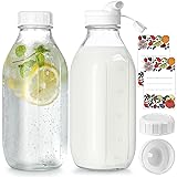 Milk Bottle with Dispenser Cap, 100% Airtight Heavy
