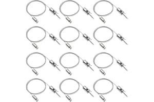 HAMRVL 12 Pcs Hexagon Garage Lights Lighting Suspension Cable Kit - 3.28ft Steel Hanging Chain Wire Rope,Adjustable Hexagon LED Lights Hanging Wire Kit for Honeycomb Lights Aquarium Lights,Load 6.6 Lb