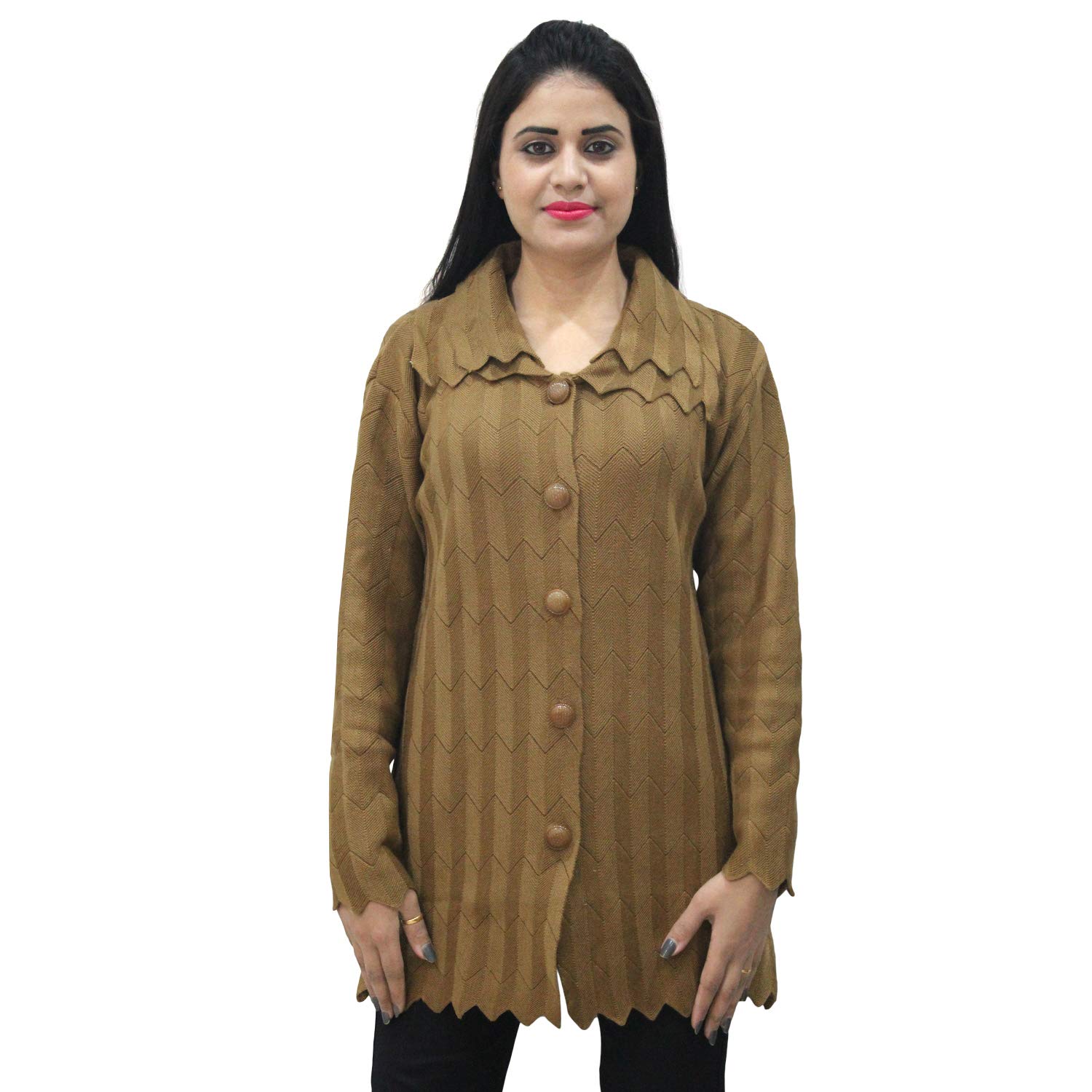 matelco womens woollen long cardigan with collars