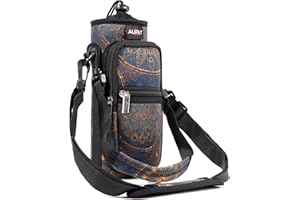AUPET UPET Water Bottle Carrier Holder Sling Bag Sleeve Case Pouch with Strap Pockets 25/32/40/64 oz