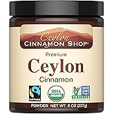 Ceylon Cinnamon Shop Organic Ceylon Cinnamon (100% Certified) Powder, 8 Ounces
