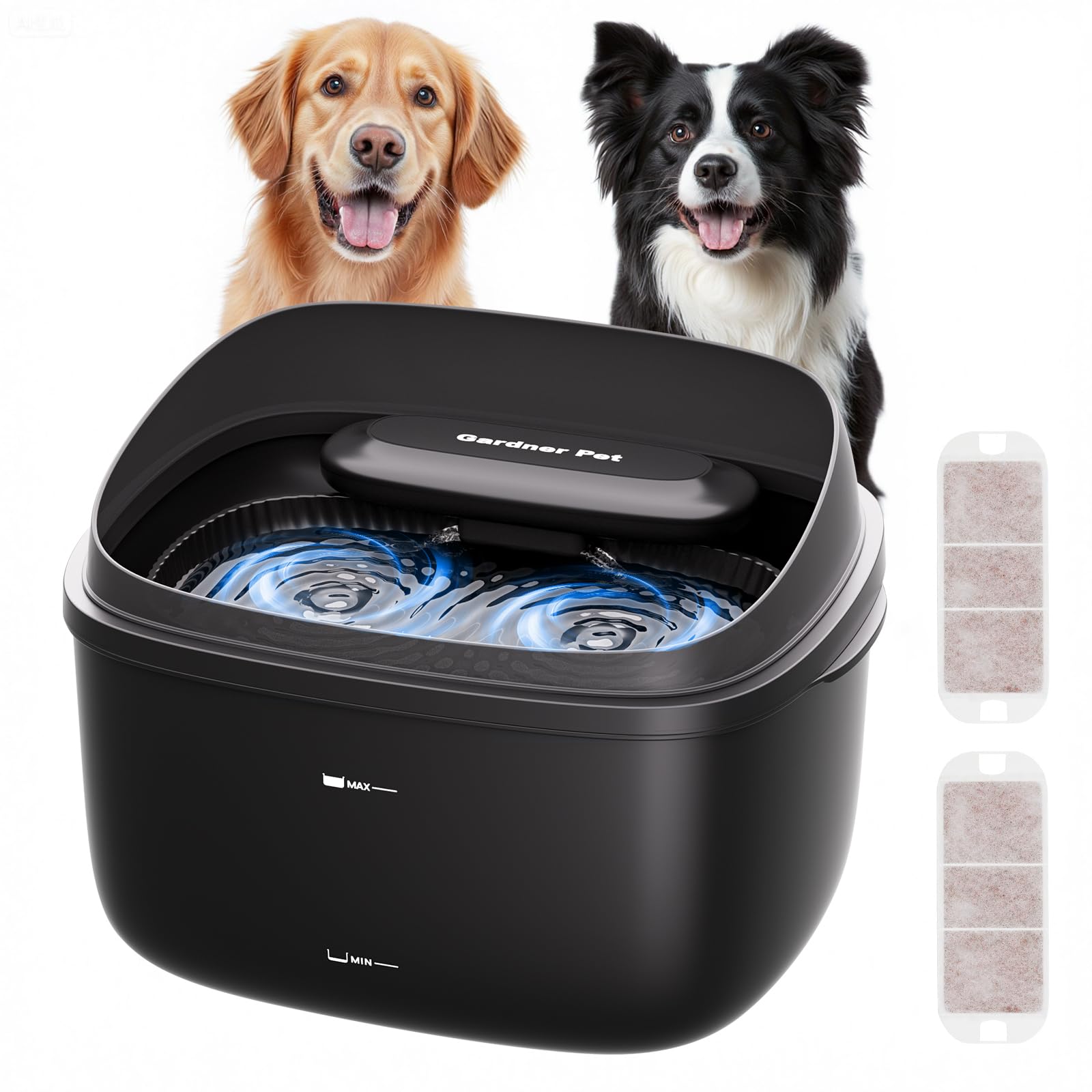 Photo 1 of Gardner Pet Dog Water Fountain for Large Dogs, 8L/2.1Gal Large Capacity Automatic Dog Water Bowl Dispenser with Vortex Circulation, UV&Maifan Stone Filter, Quiet Dog Water Bowl(Without Adapter)