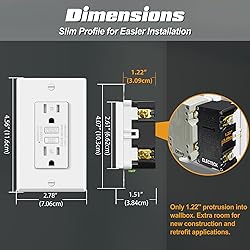 ELECTECK 20 Pack GFCI Outlets 15 Amp, Tamper