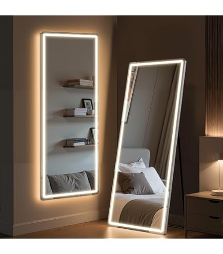 ビバレン　レオン　リングライト Amazon.com: Zibbizo Mirror Full Length with LED Lights, 16