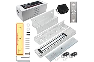 PRERUNER 600lbs Electromagnetic Door Lock with Z L.600lbs/280kg Electric Magnetic Lock Access Control Outswinging with Z L.600lbs Electromagnetic Door Lock Kit System with 2 Remote Control.