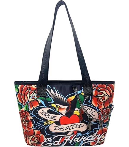 Amazon.com: ED HARDY Honor Skull Small Tote Bag, Rhinestone