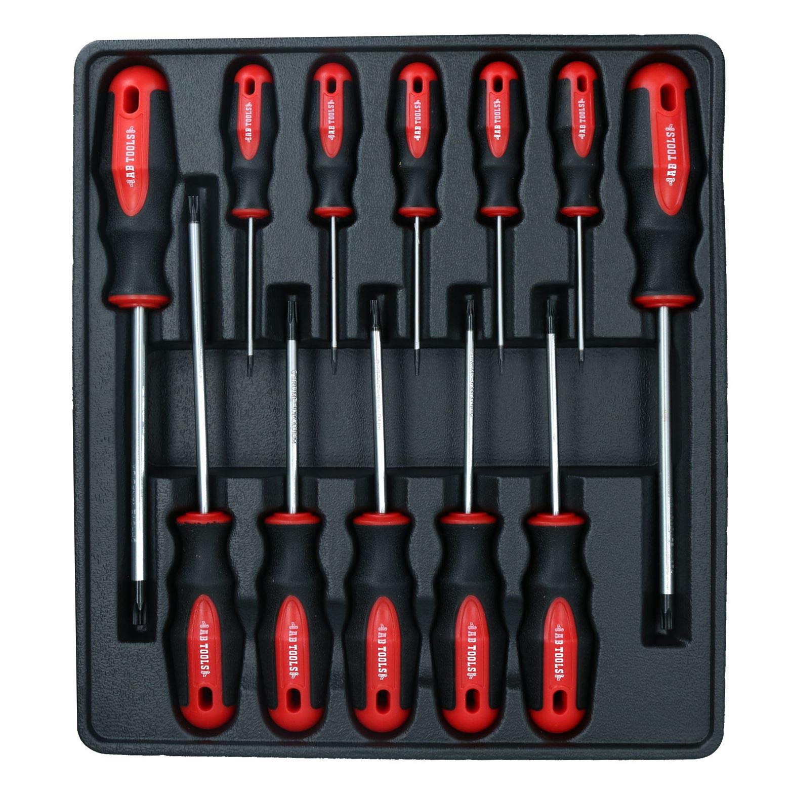 TORX/Star Screwdriver Set 12pc T6 - T45 with Cushioned Grip by AB Tools