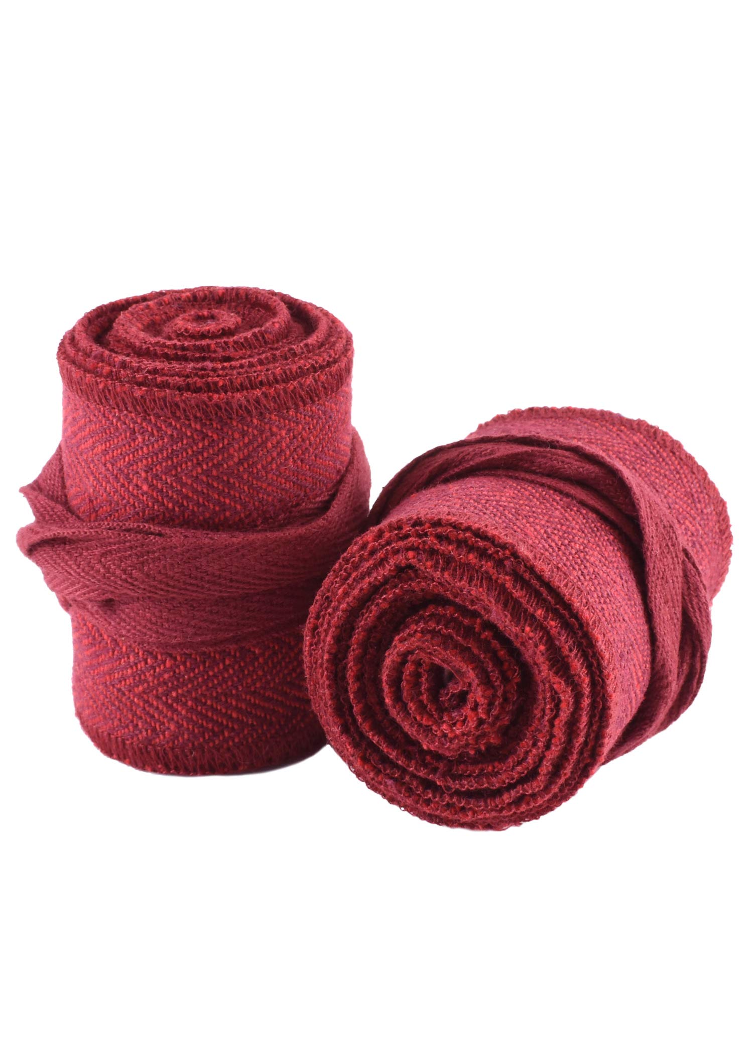 Battle-Merchant Medieval Calf Wrap for Children, Pair with Herringbone Pattern for Medieval Trousers or Viking Trousers, Cotton, Leg Wrap, Viking, LARP, Red/Wine Red