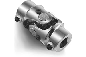 RABROPAR 3/4 DD X 3/4 DD Steering Shaft Universal U Joint Coupling, Powder Coated Universal Steering Shaft Coupler Chrome Steel, 3/4" DD to 3/4" DD Single Steering Shaft Joint