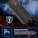 ExtraStar 2 Way Double Socket Power Extension Lead 5M Surge Protected 13A view 4
