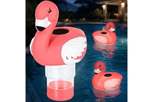 Housolution Solar Pool Chlorine Floater, Floating Chlorine Dispenser with Light, Fits 4x3in Tablets, Adjustable Release, Easy