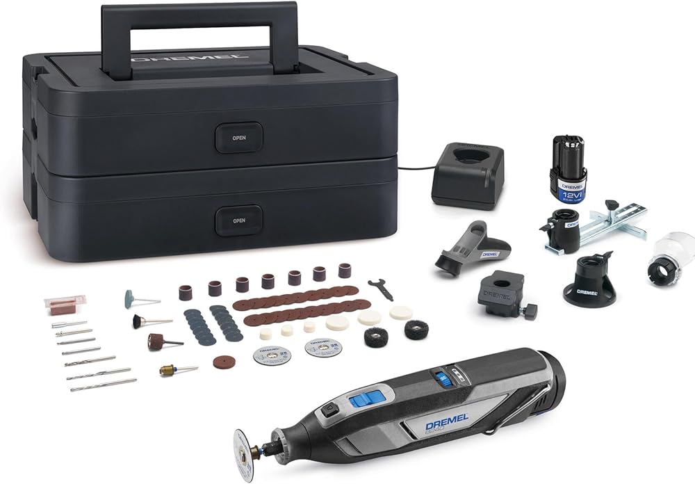 Dremel 8240 Cordless 12V Rotary Tool Kit with 2 Batteries, 65 Accessories