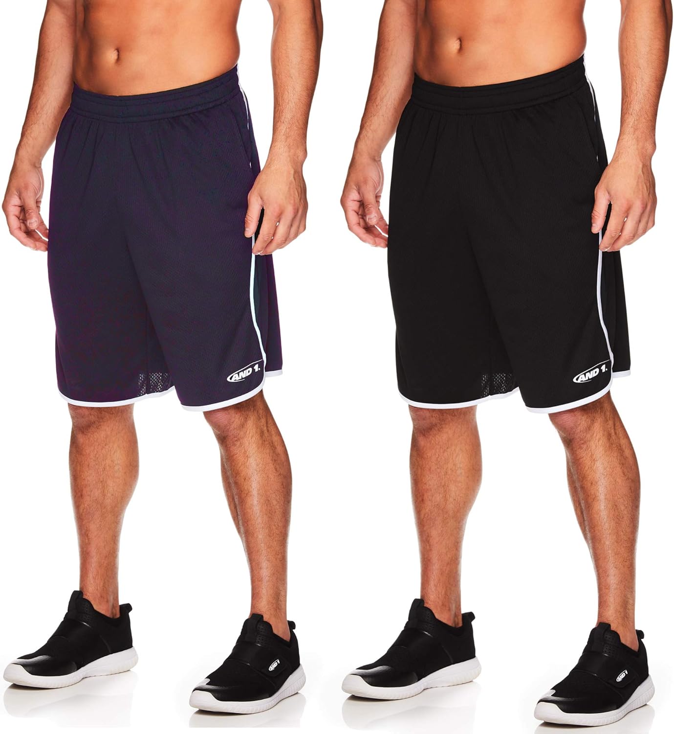 AND1 Men's Basketball Gym & Running Shorts w/Elastic Waistband