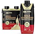 Optimum Nutrition Gold Standard Protein Shake, 24g Protein, Ready to Drink Protein Shake, Gluten Free, Vitamin C for Immune Support, Vanilla, 11 Fl Oz, Pack of 4 (Packaging May Vary)