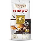 Kimbo Aroma Gold | Whole Bean Coffee | Medium‑Dark Roast, Intensity 9/13 | 100% Arabica | Roasted & Blended in Italy | 1 kg /
