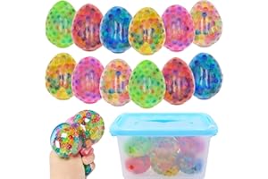 Eavotoy 12 Pack Easter Eggs Stress Balls Fidget Toys Squishy Squeeze Ball for Kids Boys Girls Easter Basket Stuffers Party Favors Gifts