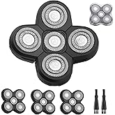 3 PCS Universal 5 Blades Head Shaver Replacement heads for Freebird Head shaver and Other Brand shaver Black