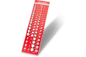Muscovite Thread Checker, 42 Nut and Bolt Thread Checker, Bolt Size and Thread Gauge with 19 Standard & 15 Metric and 8 Drill Bit Gauge, Bolt and Nut Thread Identifier Gauge, Screw Thread Gauge