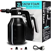 Electric Foam Sprayer,2L Portable Rechargeable Cordless Pressurized Spray Foam Cannon, Easy Clean & Acid Resistant for Car Wash Detailing Garden Black
