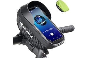 whale fall Bike Handlebar Bag Waterproof Bike Phone Holder Bike Phone Mount Bicycle Phone Mount Bike Phone Bag Cycling Accessories with Rain Cover for all Phone under 7"