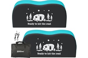 RVINGPRO RV Tire Covers Dual Axle, Trailer Tire Covers 2 Pack, Fits 27"-30" Dia Tires, Waterproof Anti-UV 600D Oxford, Dual Axle RV Wheel Covers for Camper, Trailer, Truck (Black+Blue, Small)