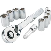 CRAFTSMAN Mechanics Tool Set, Metric, 1/4 Inch Drive, 11 Piece, 90-Tooth (CMMT34871)