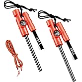 AOFAR Fire Starter AF-381/AF-381plus Fire Steel with Paracord and Whistle for Camping, Hiking, Hunting, Backpacking, Boating,