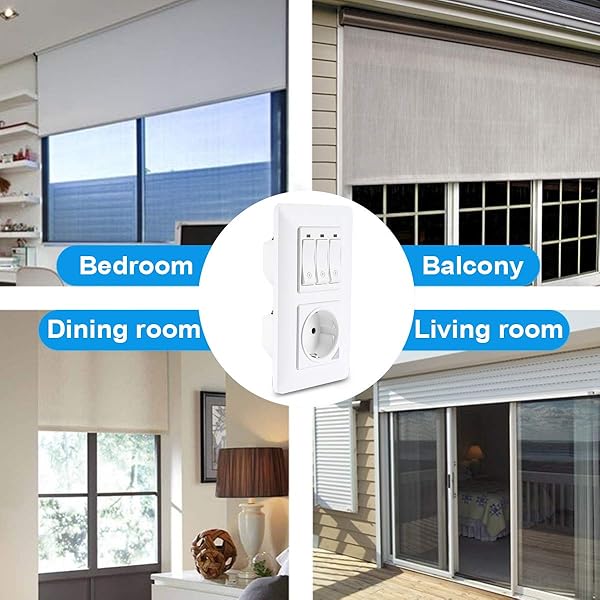 Alexa   Temporizador para persianas con enchufe inteligente inalmbrico botn fsico compatible con Alexa Google Home y Smart Life funcin de temporizador y mando a distancia con marco magntico