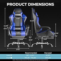 GTPLAYER Gaming Chair, Computer Chair with Footrest