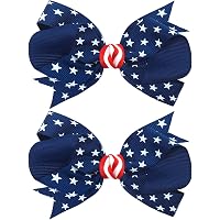 4. Juli Haarspangen-Set – Patriotische Schleifen Mit USA-Flaggen-Design Für Mädchen & Frauen (4 Stück)