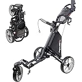 Caddytek CaddyLite ONE-Swivel V8 Golf Push Cart - Lightweight 3 Wheel Foldable Cart with One-Click Folding, 360° Swivel Front Wheel, Adjustable Handle, Cooler Basket, Umbrella & Drink Holder