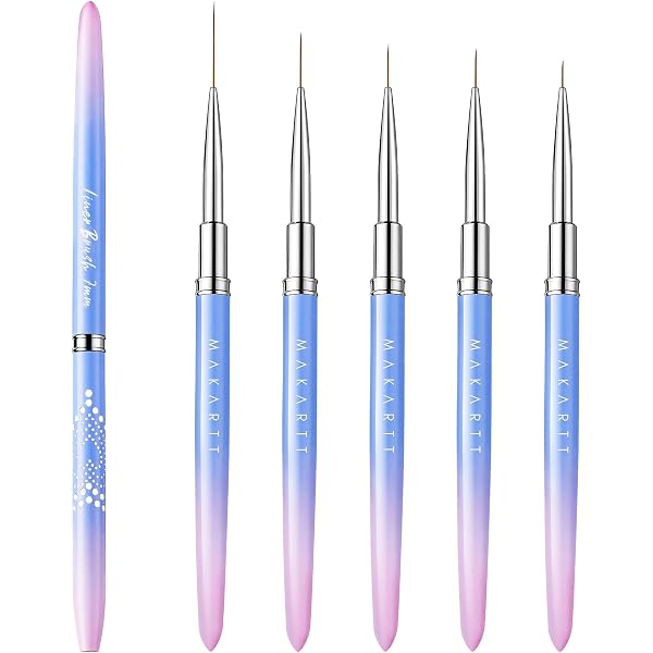3-teiliger Nagelkunst-Pinsel Set – Dual-End Für Linien, Muster & Acryl-Nageldesign