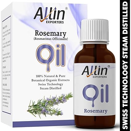 Allin Exporters Rosemary Oil 100% Pure Natural & Undiluted for Skin, Hair & Aromatherapy (15ml)