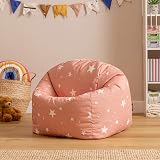 icon Star Print Kids Bean Bag Pink Childs Chair with Filling Included view 4
