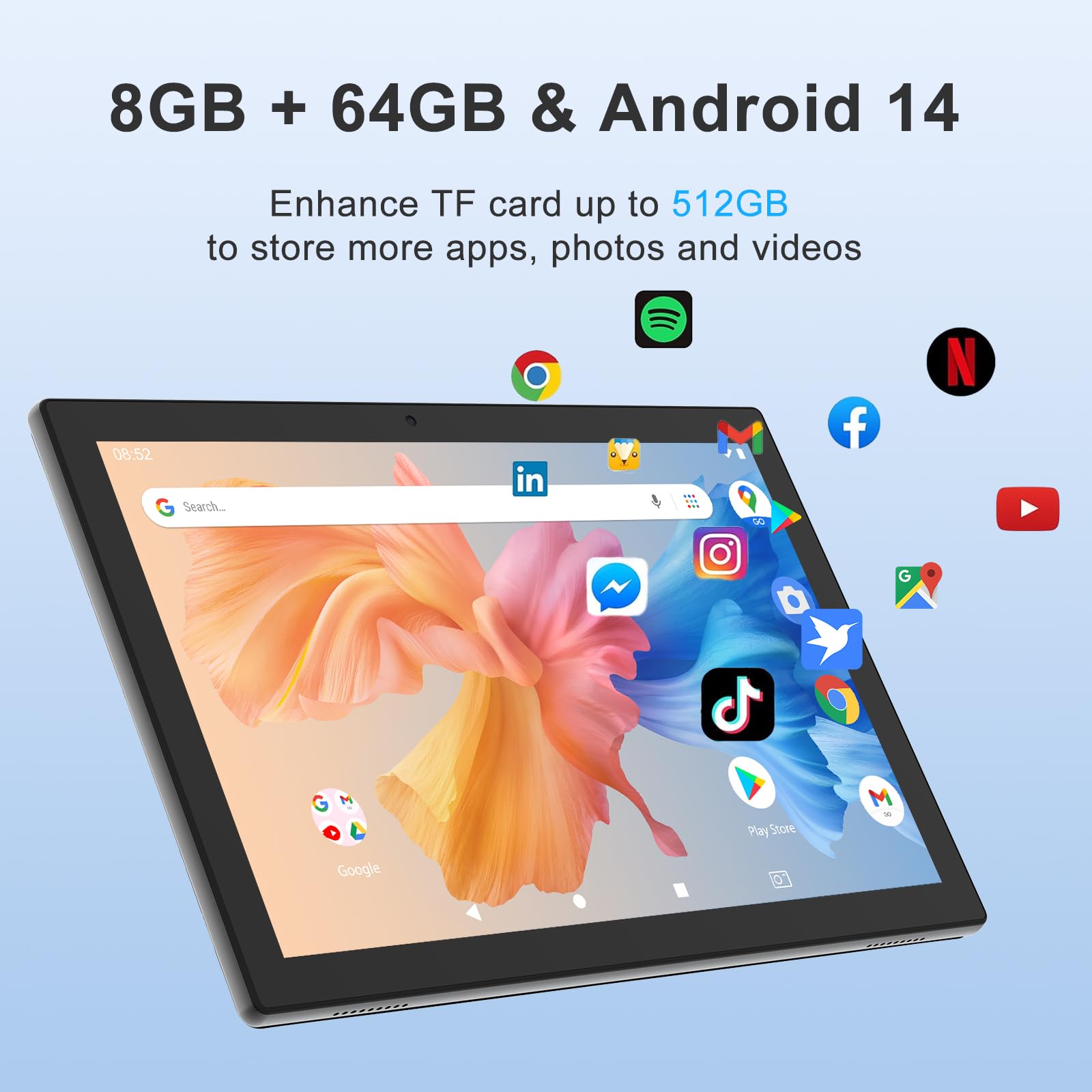 Mua Tablet Android 14, Tablets 10 inch 8GB RAM+ 64GB ROM+ 1TB ...