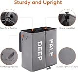 Lifewit 136L Double Laundry Basket with Lids 2 Compartments Grey view 6