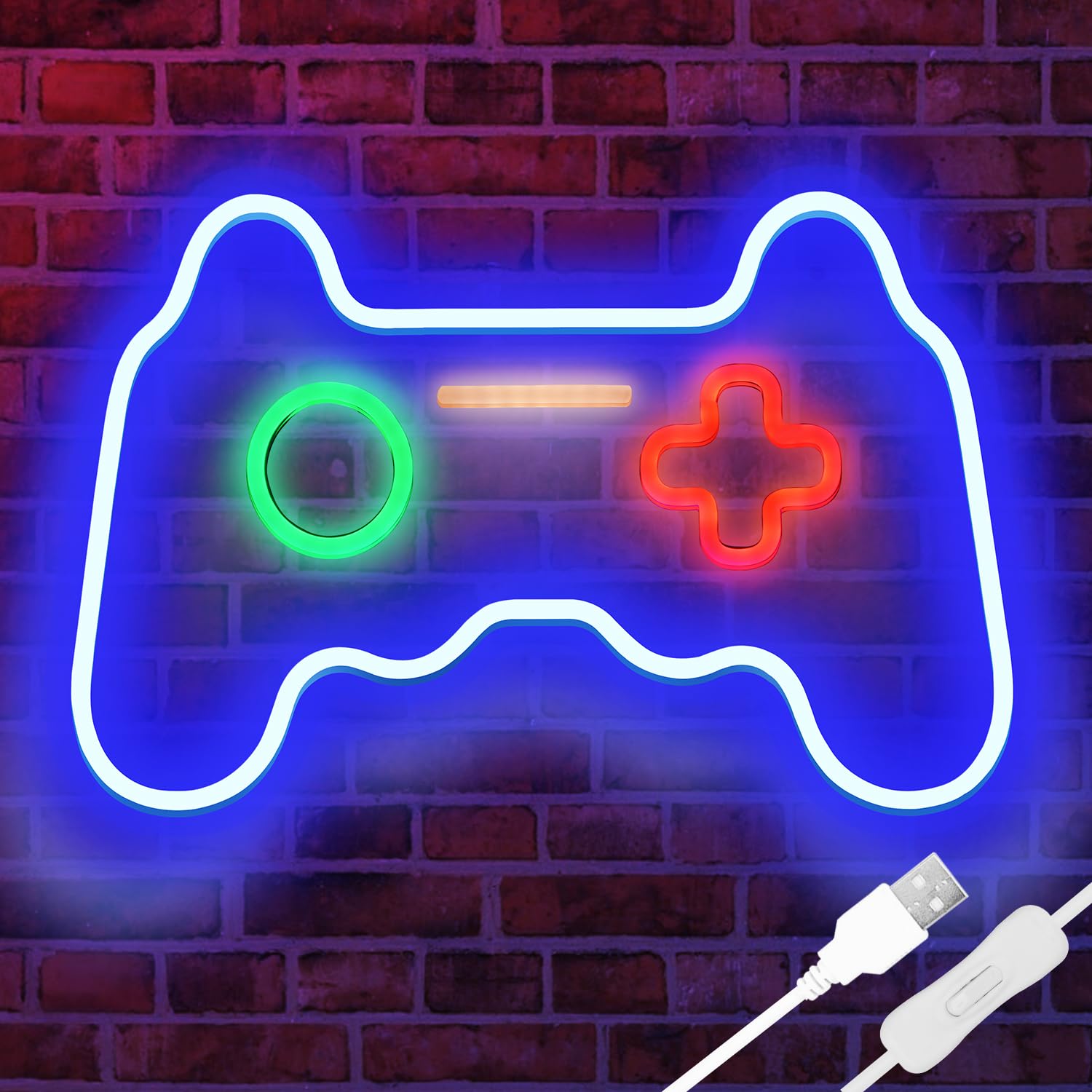 Gaming Neon Sign - Gamer Neon Light Gamepad Shape Light for Gamer Room Wall Decor, Teen Boys' Game Rooms, Bedrooms