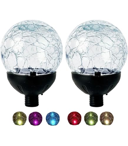 Amazon.com: Jesokiibo 2PCS Solar Globe Lights Cracked Glass Ball