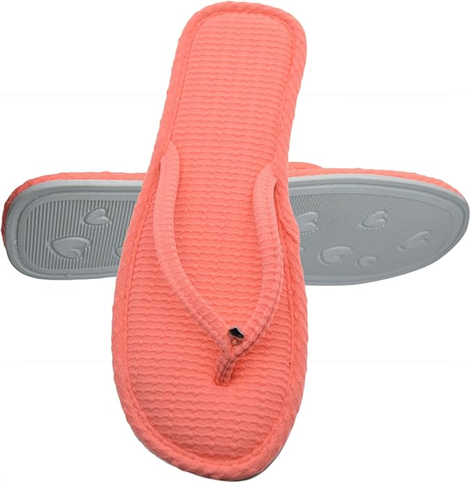 Amazon.com: Women's Flip Flops Thong Textured Waffle Knit Memory Foam Flat Indoor Slippers Small 