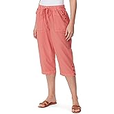 Gloria Vanderbilt Womens Hadlee Pull on Capri with High Rise and Drawstring Ties Standard
