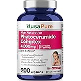 NusaPure Phytoceramide Complex 10:1 Extract, 1030 mg Equivalent to 4000 mg 200 Veggie Capsules (Non-GMO) Bioperine