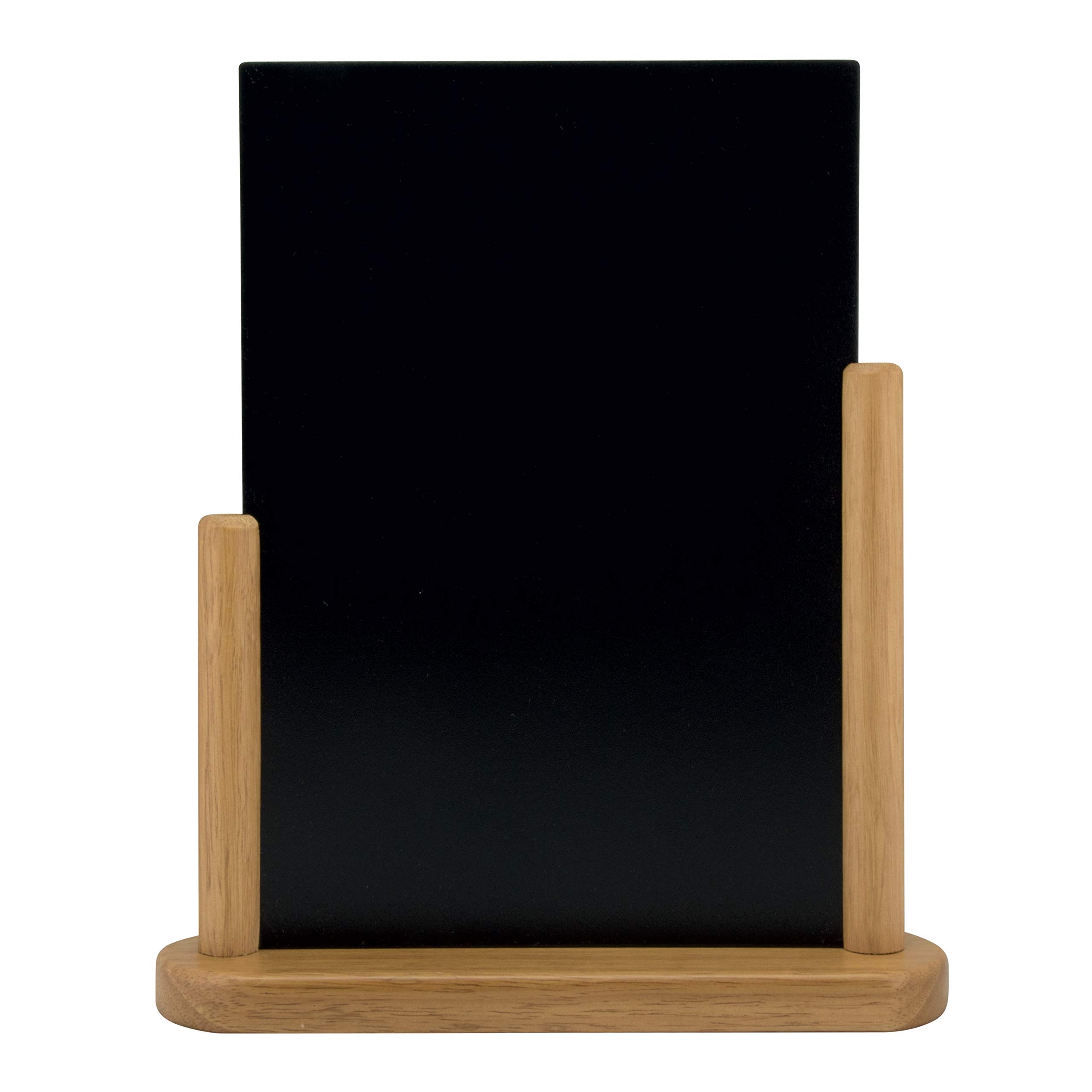 Securit 15 x 21cm Lacquered Finish Elegant Large Table Top Chalk Board - Mahogany